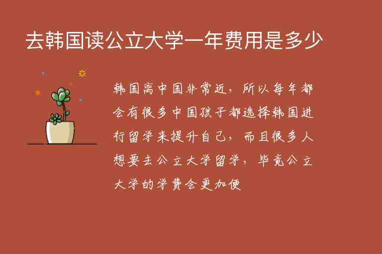 去韓國讀公立大學(xué)一年費(fèi)用是多少