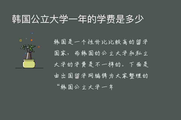 韓國公立大學(xué)一年的學(xué)費是多少