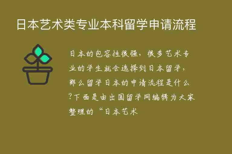 日本藝術類專業(yè)本科留學申請流程