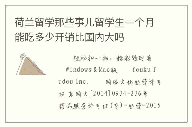 荷蘭留學那些事兒留學生一個月能吃多少開銷比國內大嗎