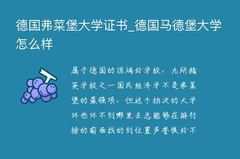 德國弗菜堡大學(xué)證書_德國馬德堡大學(xué)怎么樣