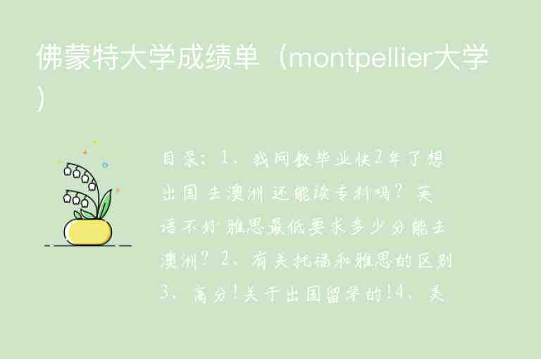 佛蒙特大學(xué)成績(jī)單（montpellier大學(xué)）