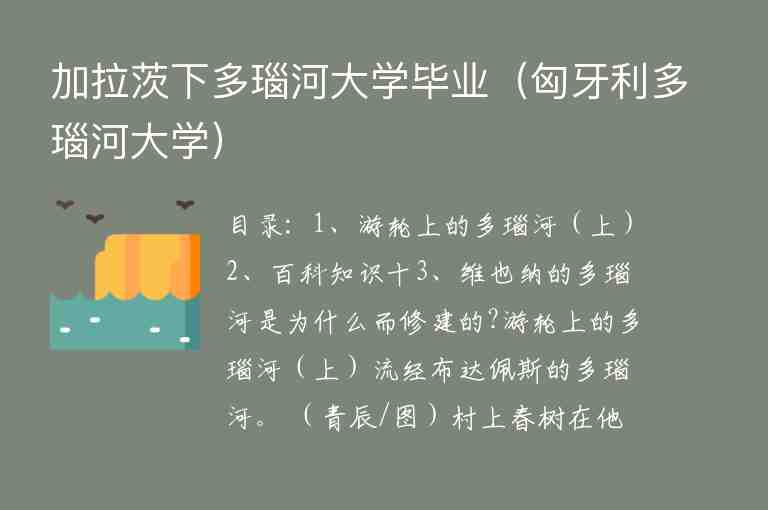 加拉茨下多瑙河大學(xué)畢業(yè)（匈牙利多瑙河大學(xué)）