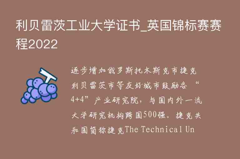 利貝雷茨工業(yè)大學(xué)證書_英國錦標(biāo)賽賽程2022