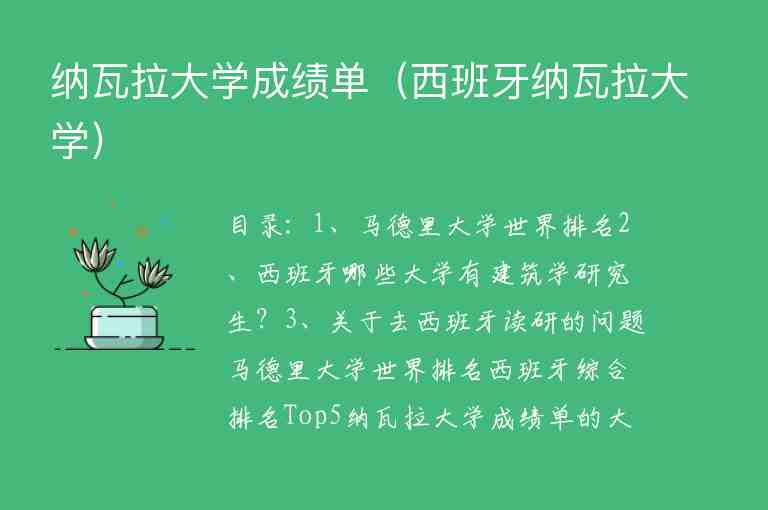 納瓦拉大學(xué)成績單（西班牙納瓦拉大學(xué)）