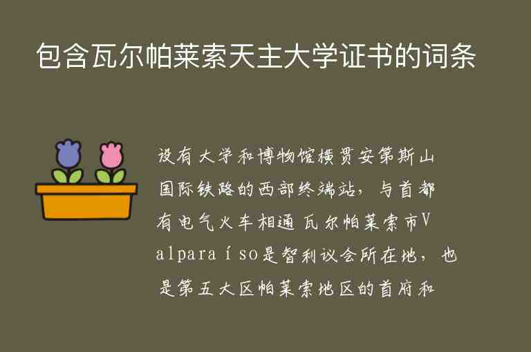 包含瓦爾帕萊索天主大學證書的詞條