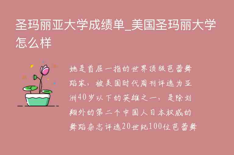 圣瑪麗亞大學(xué)成績單_美國圣瑪麗大學(xué)怎么樣