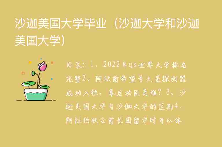 沙迦美國(guó)大學(xué)畢業(yè)（沙迦大學(xué)和沙迦美國(guó)大學(xué)）