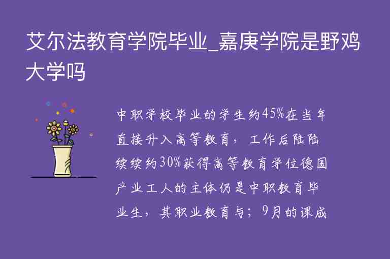 艾爾法教育學(xué)院畢業(yè)_嘉庚學(xué)院是野雞大學(xué)嗎