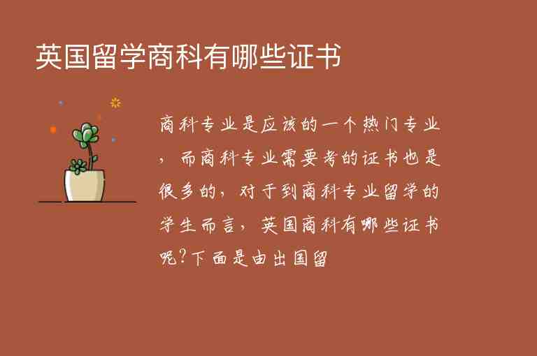 英國留學(xué)商科有哪些證書