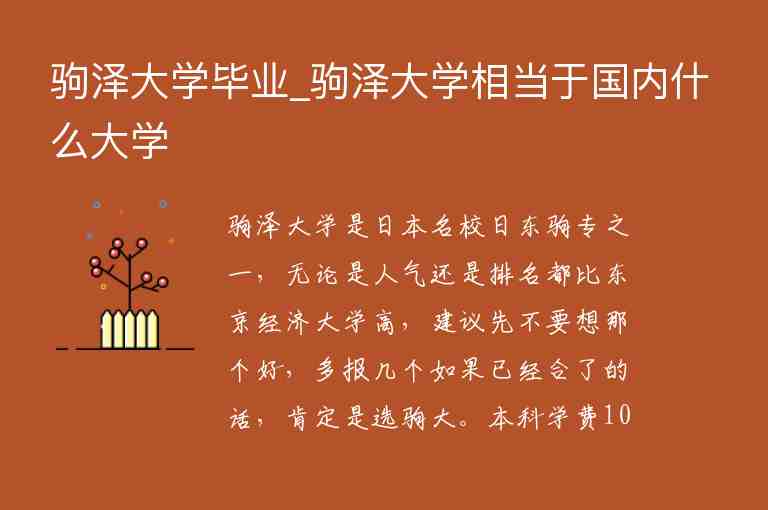 駒澤大學(xué)畢業(yè)_駒澤大學(xué)相當于國內(nèi)什么大學(xué)