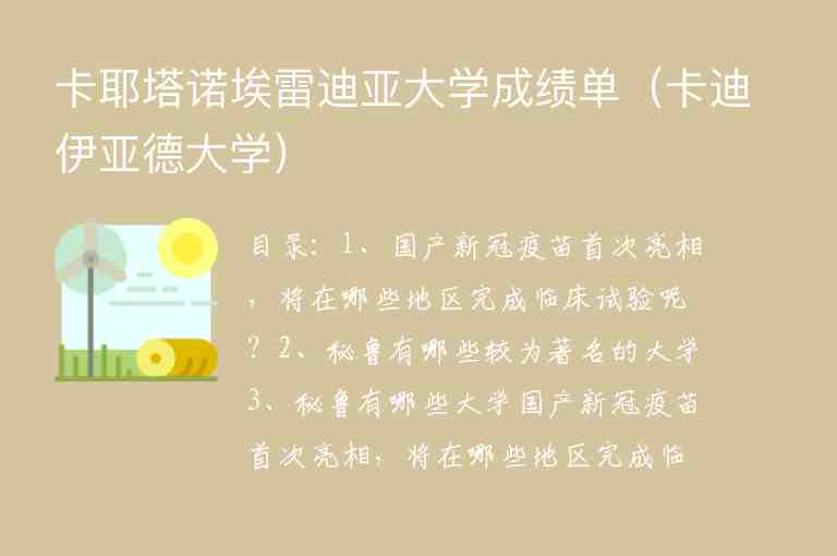 卡耶塔諾埃雷迪亞大學(xué)成績單（卡迪伊亞德大學(xué)）