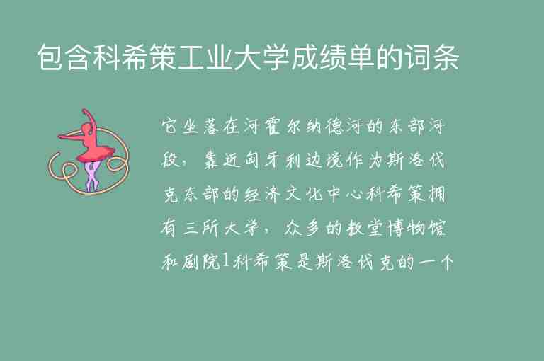 包含科希策工業(yè)大學(xué)成績(jī)單的詞條