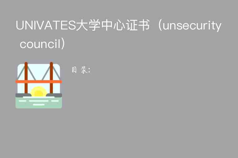 UNIVATES大學(xué)中心證書（unsecurity council）