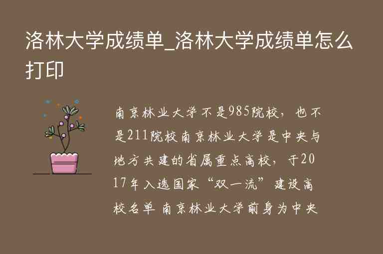 洛林大學(xué)成績單_洛林大學(xué)成績單怎么打印