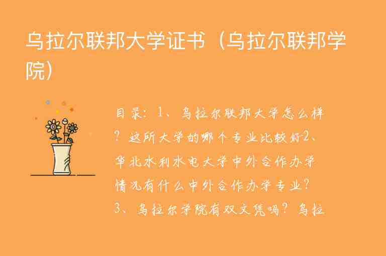 烏拉爾聯(lián)邦大學(xué)證書(shū)（烏拉爾聯(lián)邦學(xué)院）