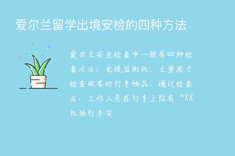 愛爾蘭留學(xué)出境安檢的四種方法