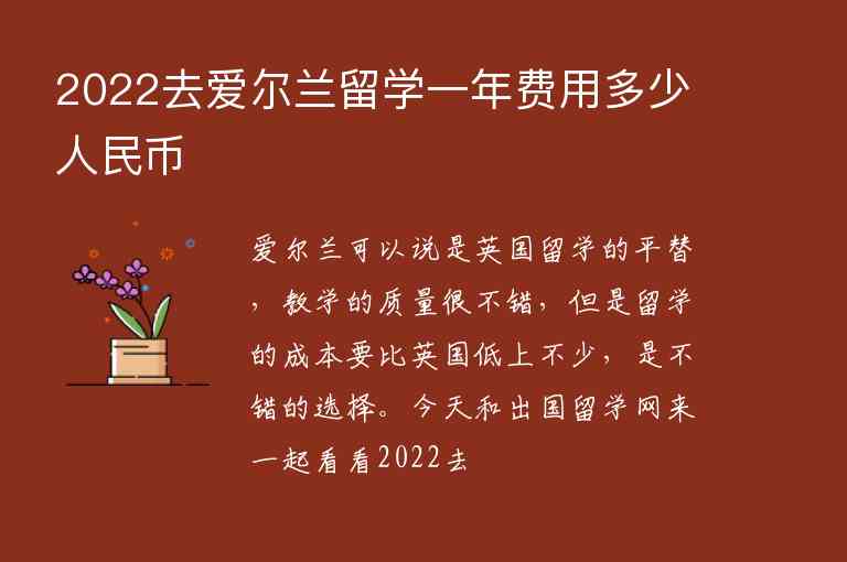 2022去愛爾蘭留學(xué)一年費(fèi)用多少人民幣