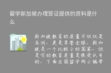 留學(xué)新加坡辦理簽證提供的資料是什么