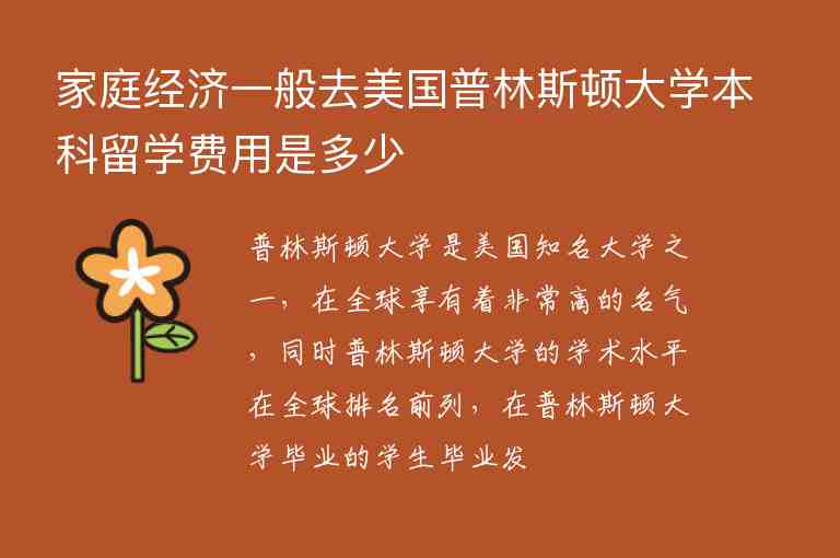 家庭經(jīng)濟一般去美國普林斯頓大學本科留學費用是多少