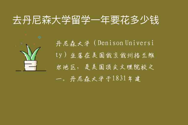 去丹尼森大學留學一年要花多少錢