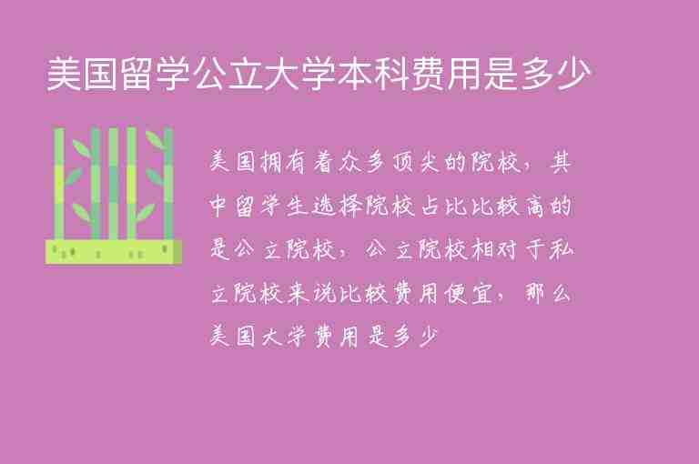 美國(guó)留學(xué)公立大學(xué)本科費(fèi)用是多少