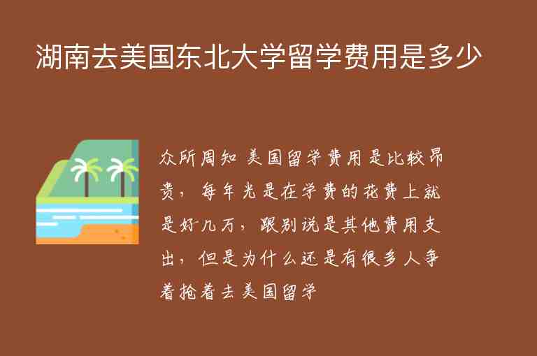 湖南去美國東北大學(xué)留學(xué)費(fèi)用是多少