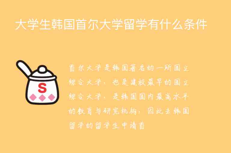 大學(xué)生韓國首爾大學(xué)留學(xué)有什么條件