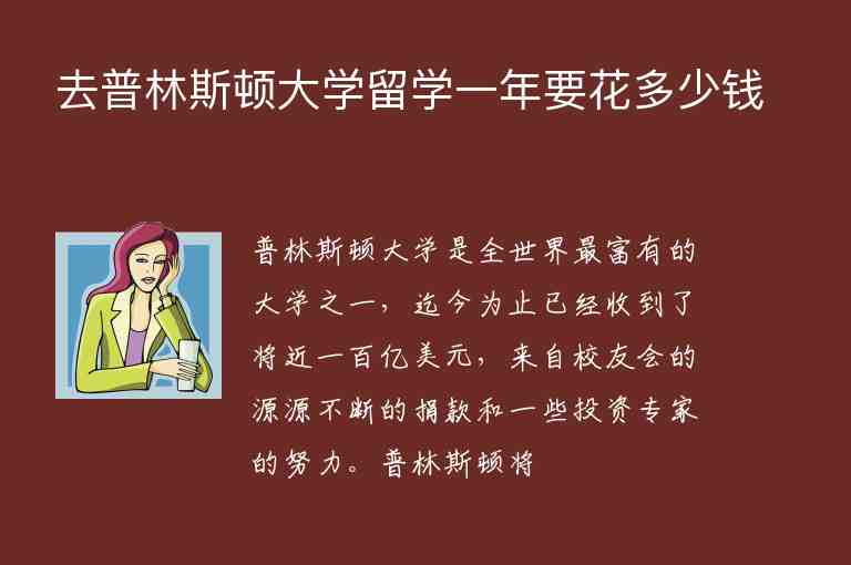 去普林斯頓大學留學一年要花多少錢