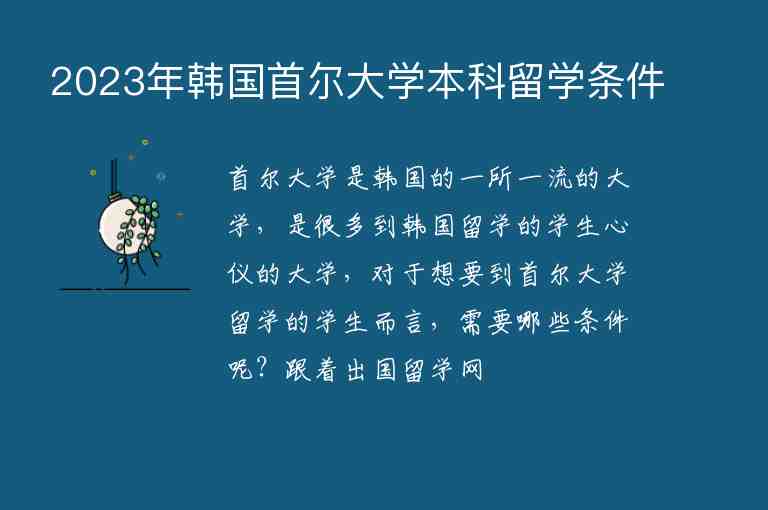 2023年韓國首爾大學(xué)本科留學(xué)條件