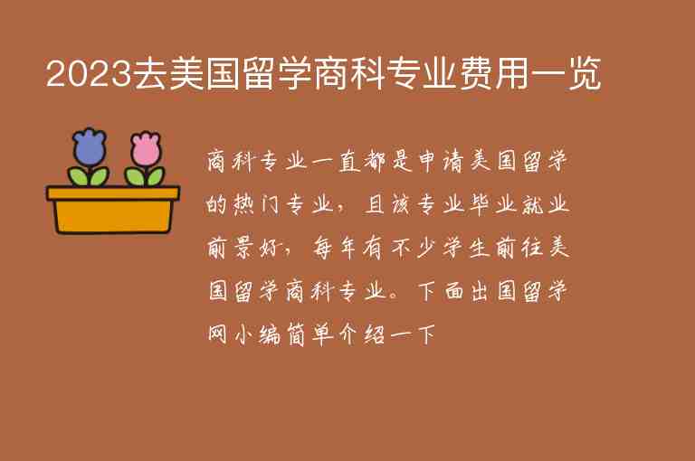 2023去美國留學商科專業(yè)費用一覽