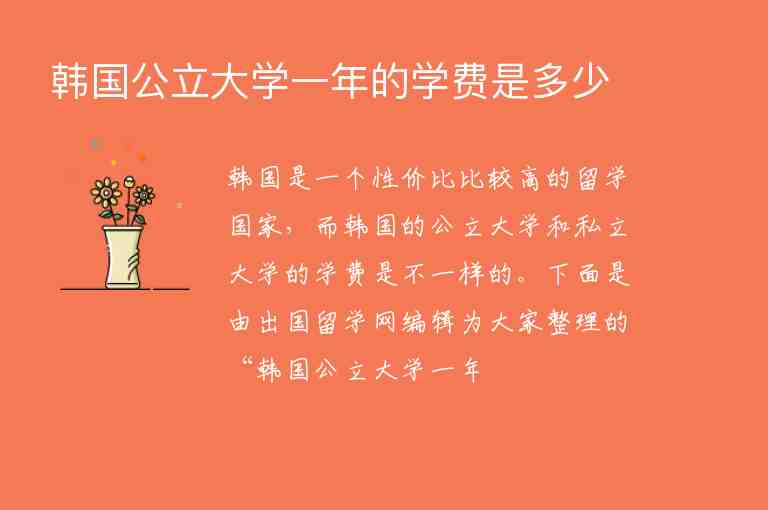 韓國公立大學(xué)一年的學(xué)費是多少