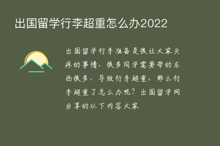 出國留學(xué)行李超重怎么辦2022