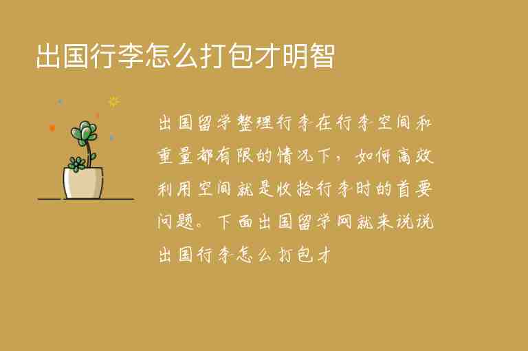 出國行李怎么打包才明智