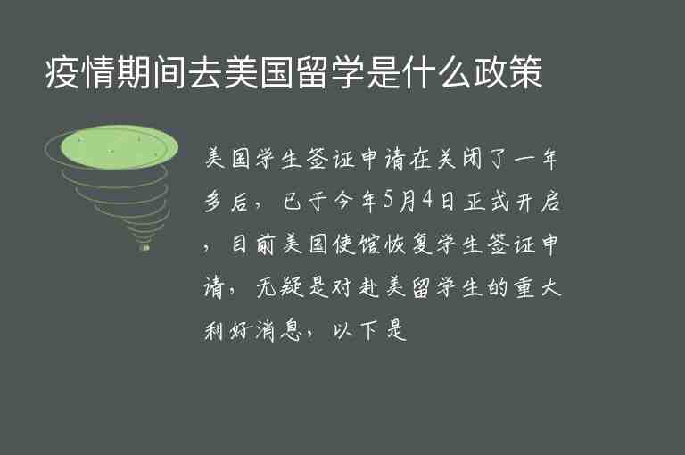 疫情期間去美國留學(xué)是什么政策