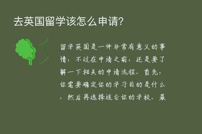 去英國留學(xué)該怎么申請(qǐng)？