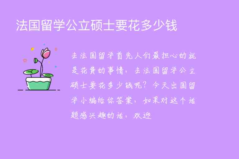 法國留學(xué)公立碩士要花多少錢