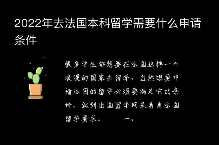 2022年去法國(guó)本科留學(xué)需要什么申請(qǐng)條件