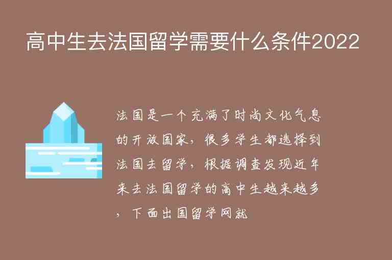 高中生去法國(guó)留學(xué)需要什么條件2022