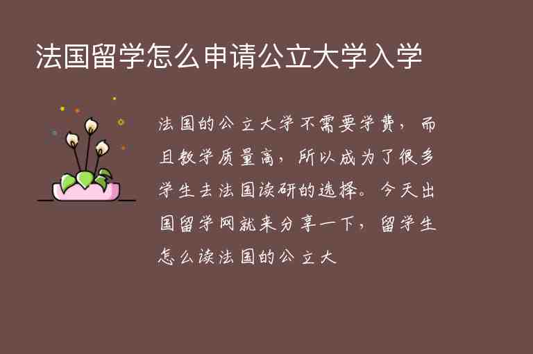 法國留學(xué)怎么申請公立大學(xué)入學(xué)