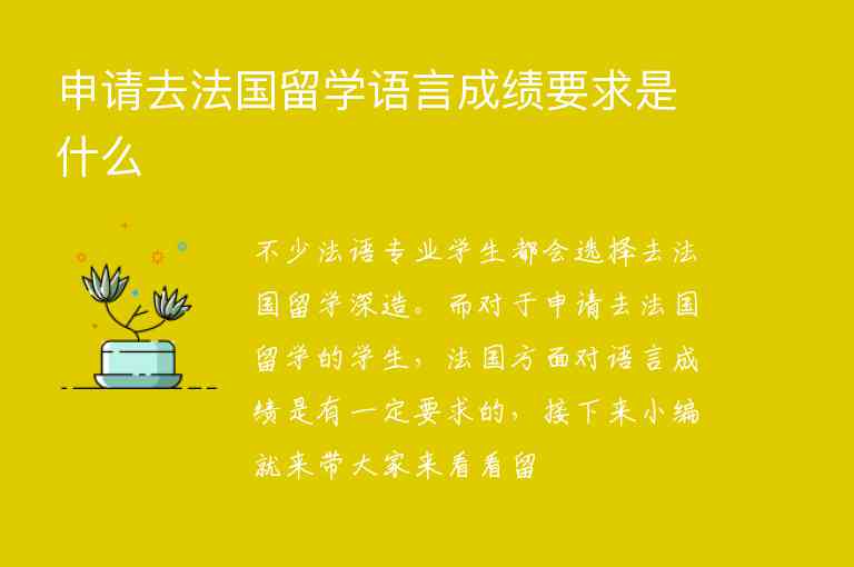 申請去法國留學(xué)語言成績要求是什么