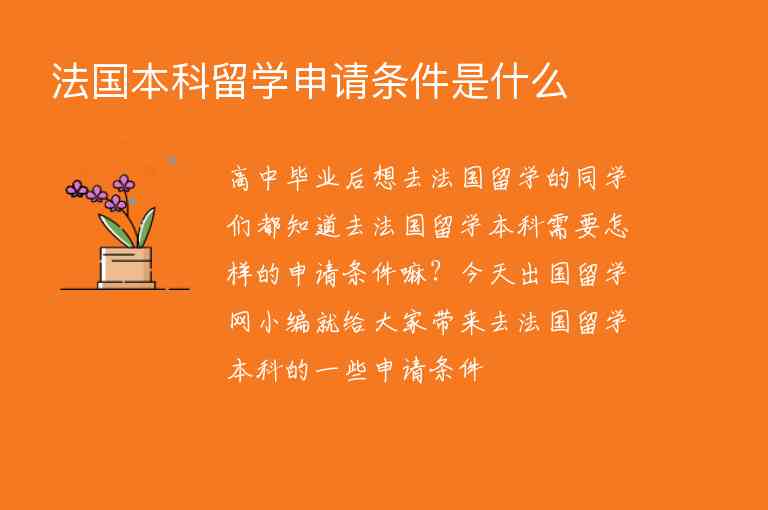 法國本科留學(xué)申請(qǐng)條件是什么