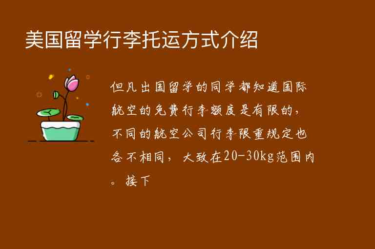 美國留學(xué)行李托運(yùn)方式介紹