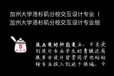 加州大學(xué)洛杉磯分校交互設(shè)計(jì)專業(yè)（加州大學(xué)洛杉磯分校交互設(shè)計(jì)專業(yè)細(xì)目詳解）（）