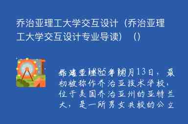 喬治亞理工大學交互設計（喬治亞理工大學交互設計專業(yè)導讀）（）