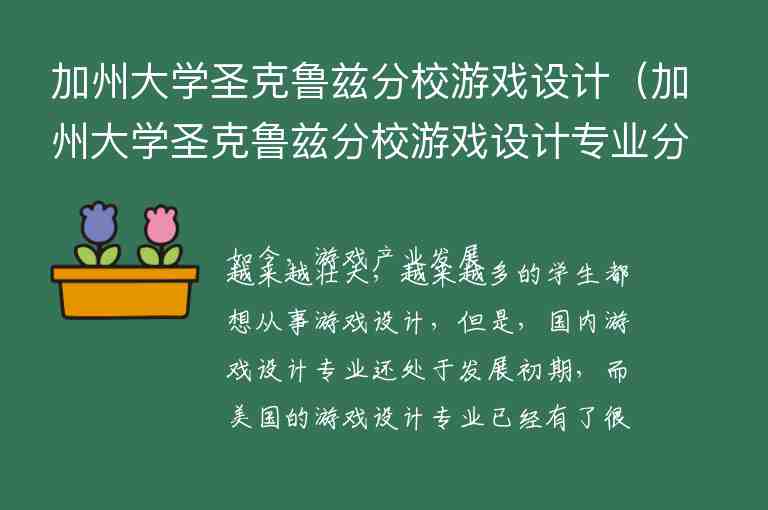 加州大學圣克魯茲分校游戲設計（加州大學圣克魯茲分校游戲設計專業(yè)分享）（）