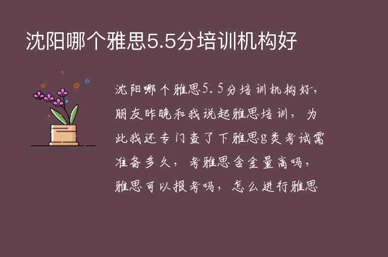 沈陽哪個(gè)雅思5.5分培訓(xùn)機(jī)構(gòu)好