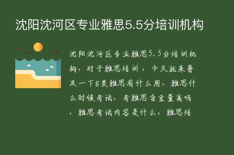 沈陽沈河區(qū)專業(yè)雅思5.5分培訓機構