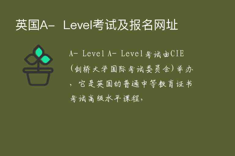 英國A-  Level考試及報名網(wǎng)址