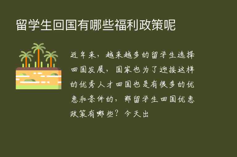 留學(xué)生回國(guó)有哪些福利政策呢